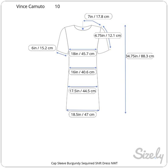 Vince Camuto Cap Sleeve Burgundy Purple Chevron Sequined Shift Dress Sz 10 NWT - Picture 11 of 11